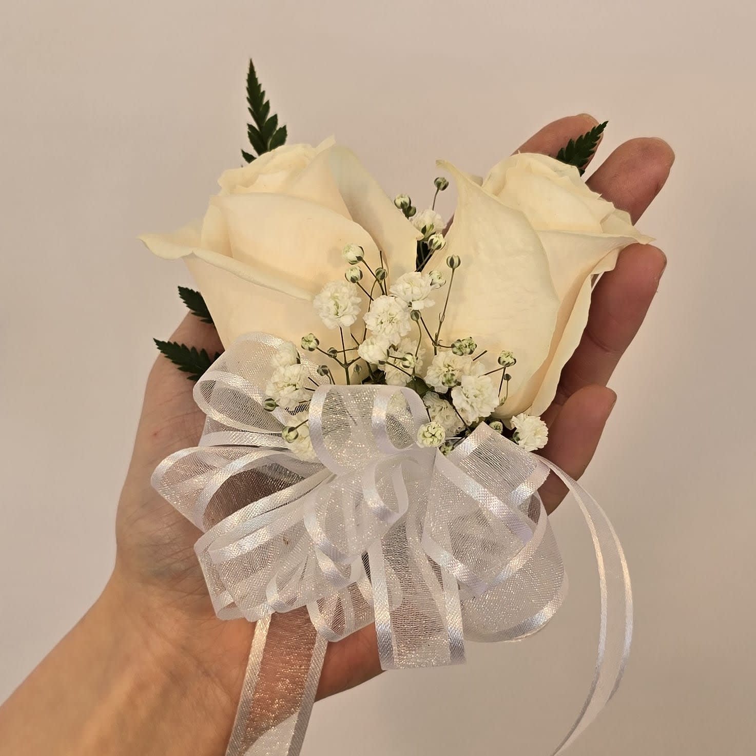 DOUBLE WHITE ROSE CORSAGE
