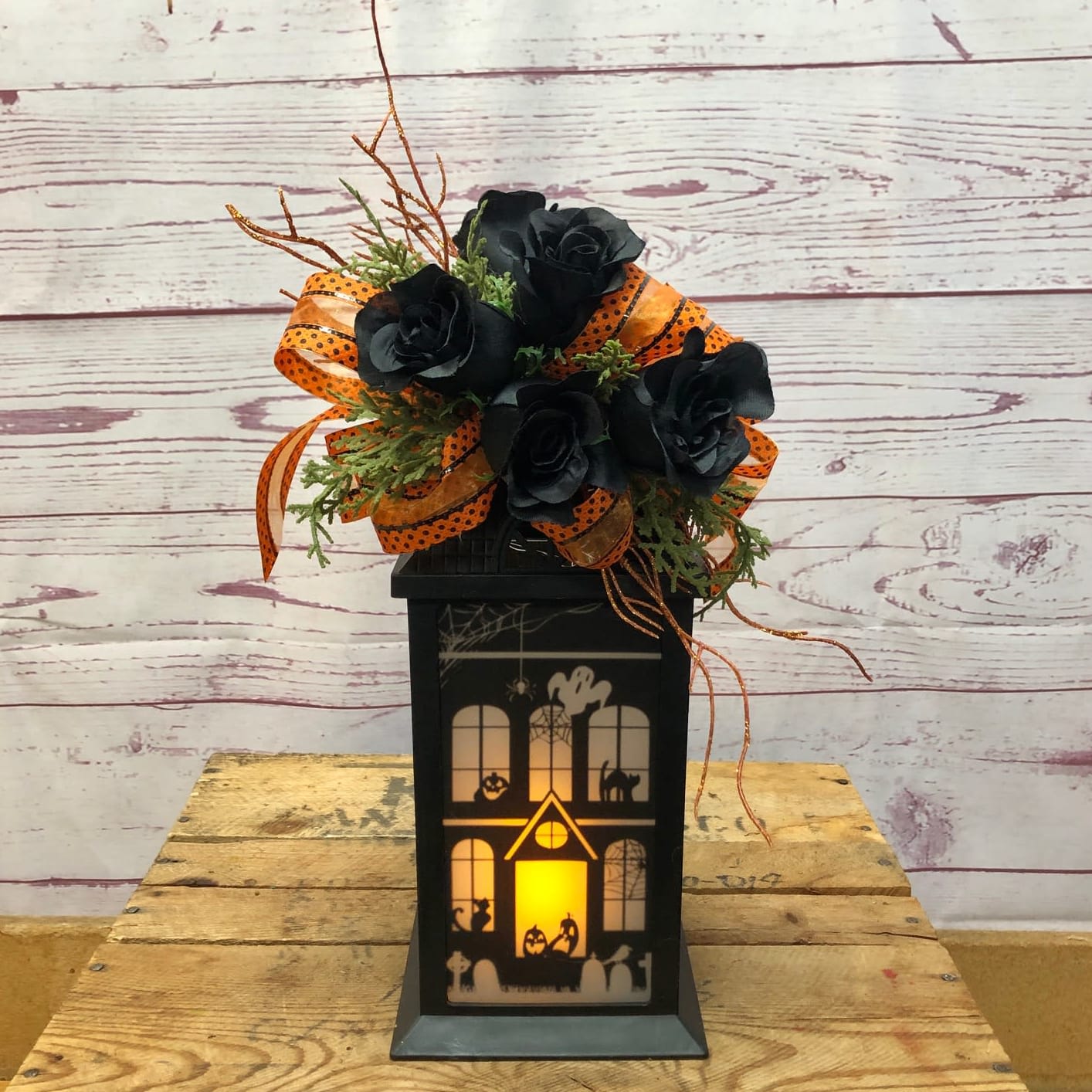 Spooky Silk (Artificial) Halloween Lantern