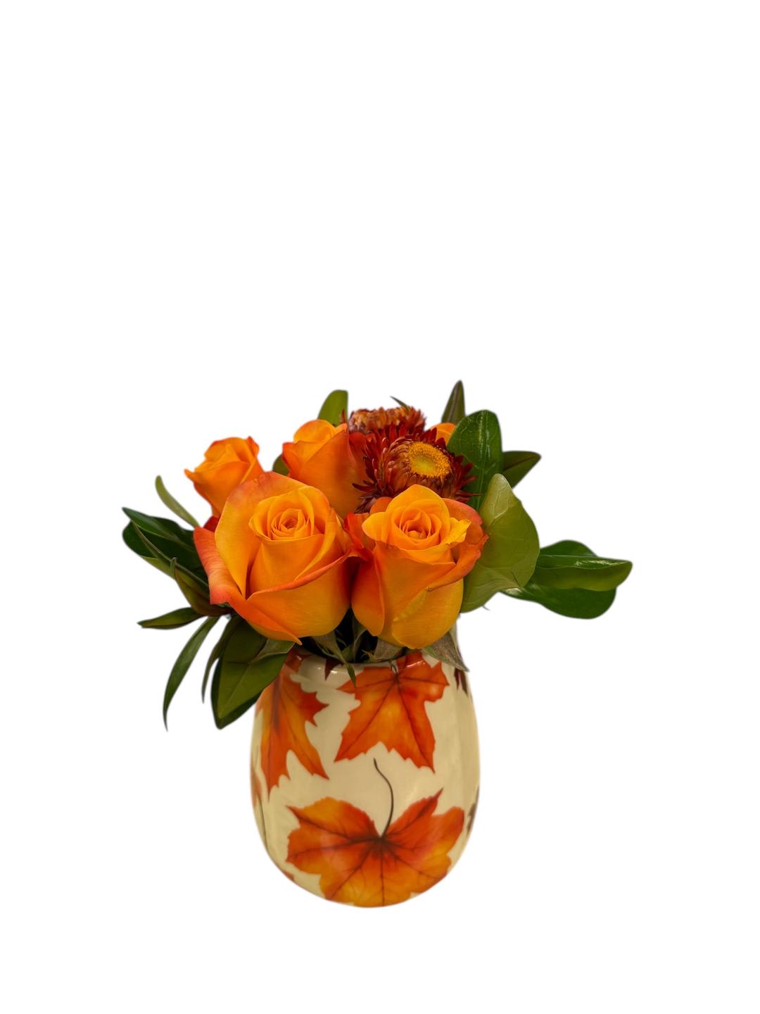 Golden Harvest No Spill Vase Flower Bouquet