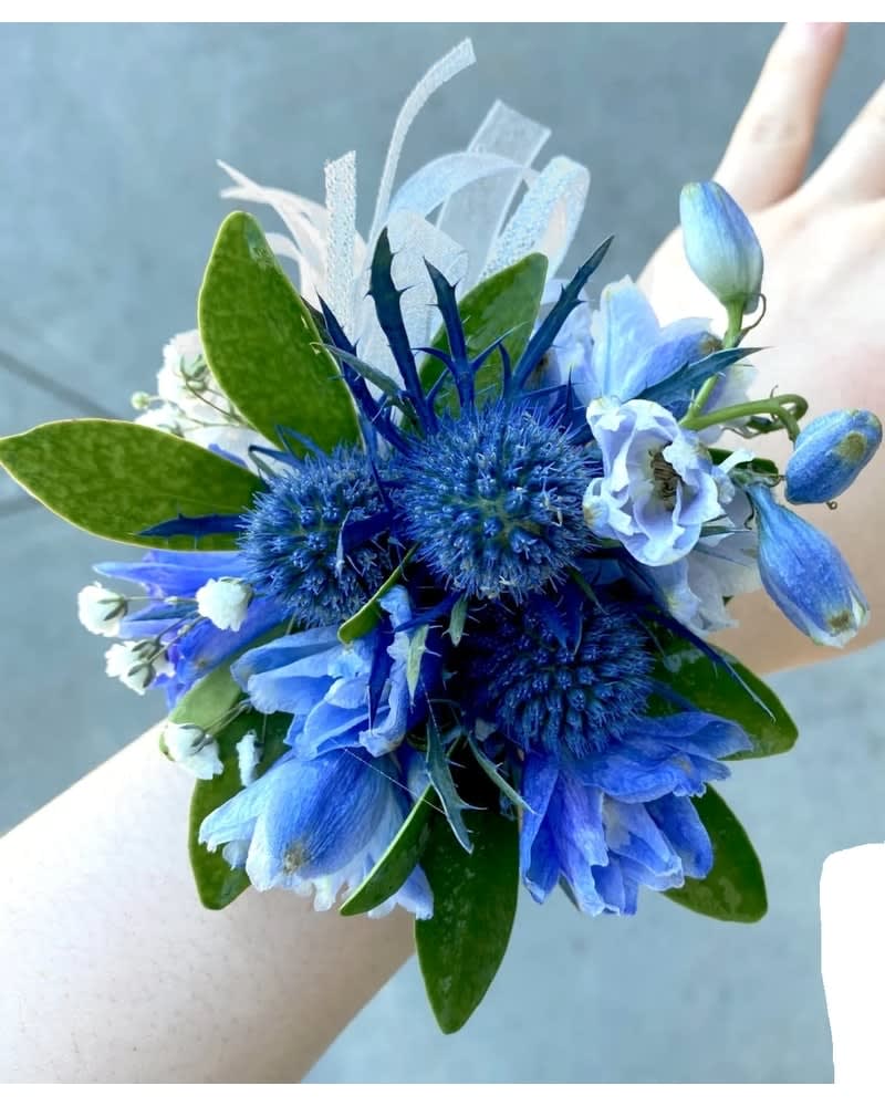 Dark Blue Corsage and Boutonniere Set Flower Bouquet