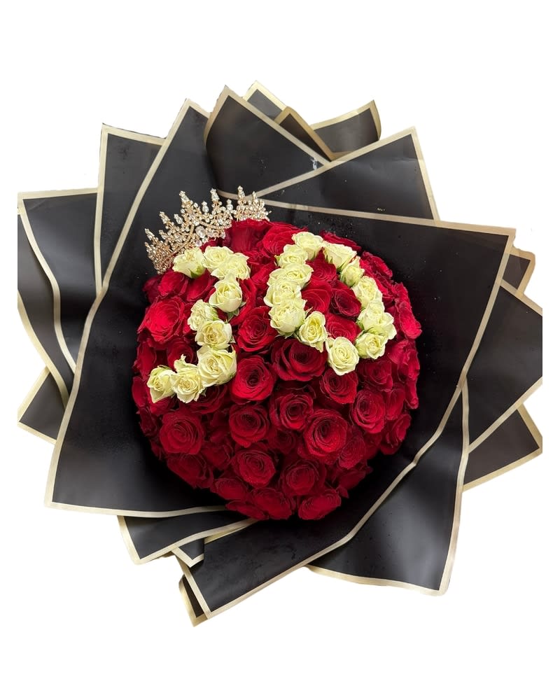 Elegant Custom Lettered Rose Bouquet