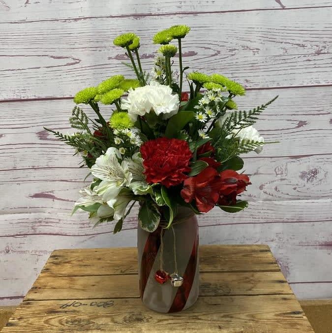 Christmas Mason Jar Arrangement