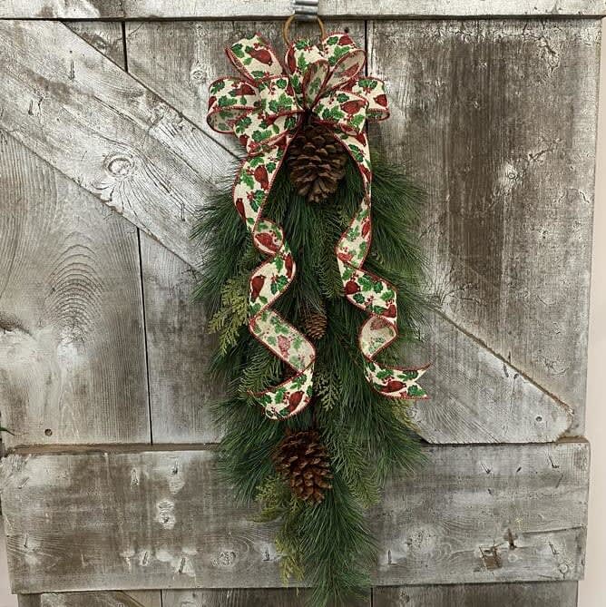 Pinecone & Pine Drape Silk (Artificial) Swag Flower Bouquet