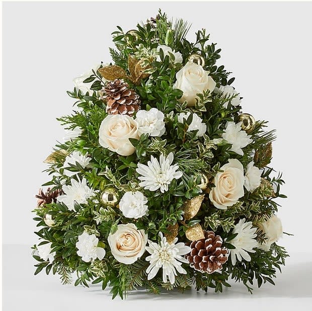 Flowering White Holiday Tree Flower Bouquet