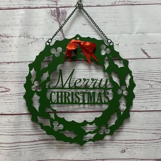 Merry Christmas Metal Garden Flag