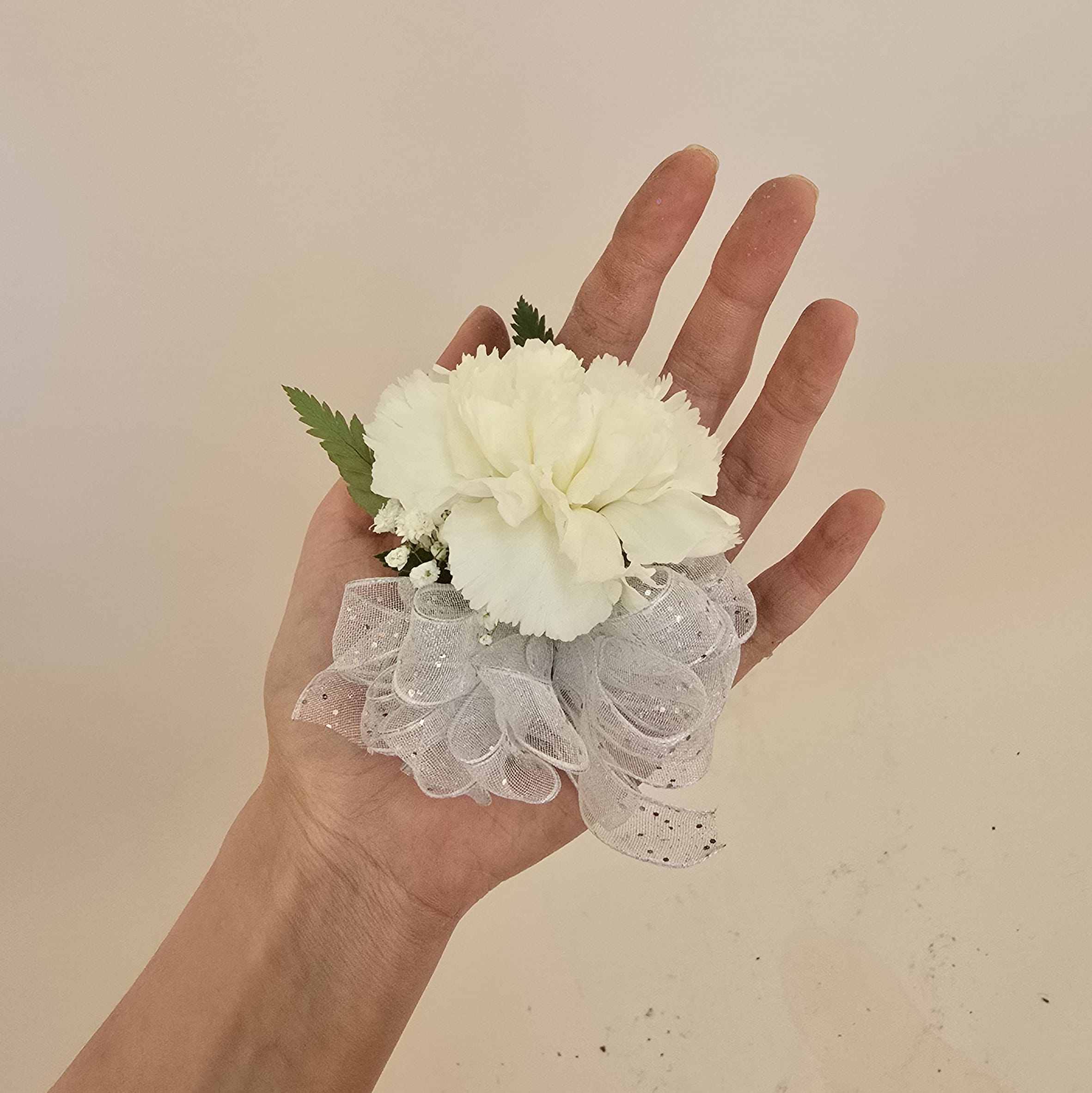 JUNIOR WHITE CARNATION CORSAGE Flower Bouquet