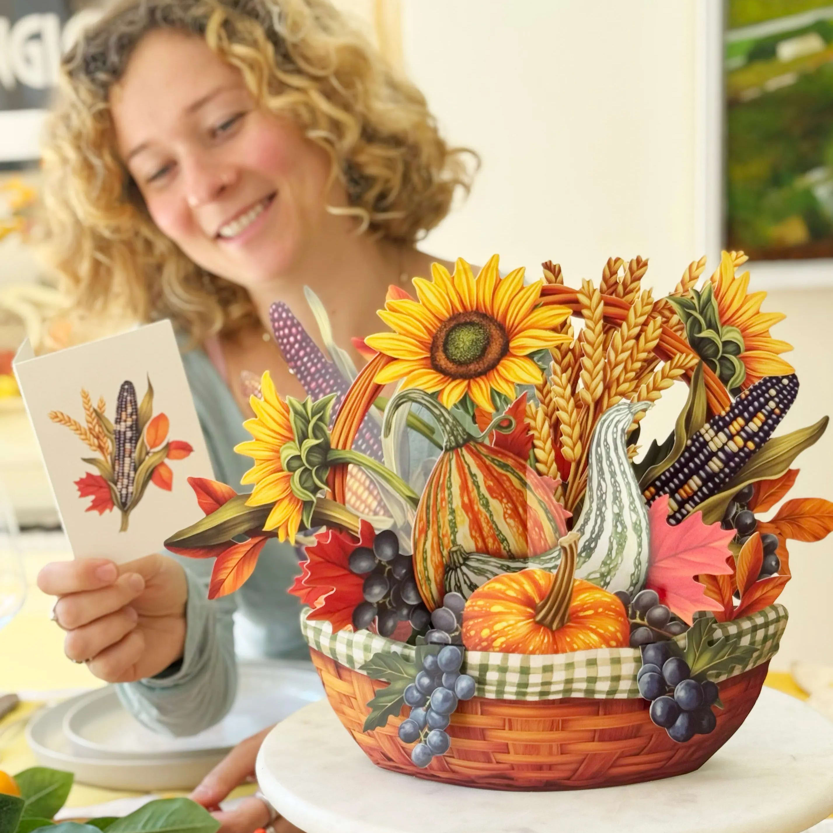 Freshcut Pop-up 3D Card Golden Harvest Basket