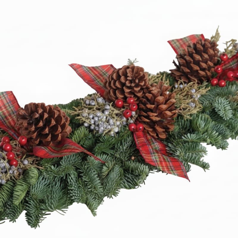 Berries and Bows Mantelpiece Garland (6')