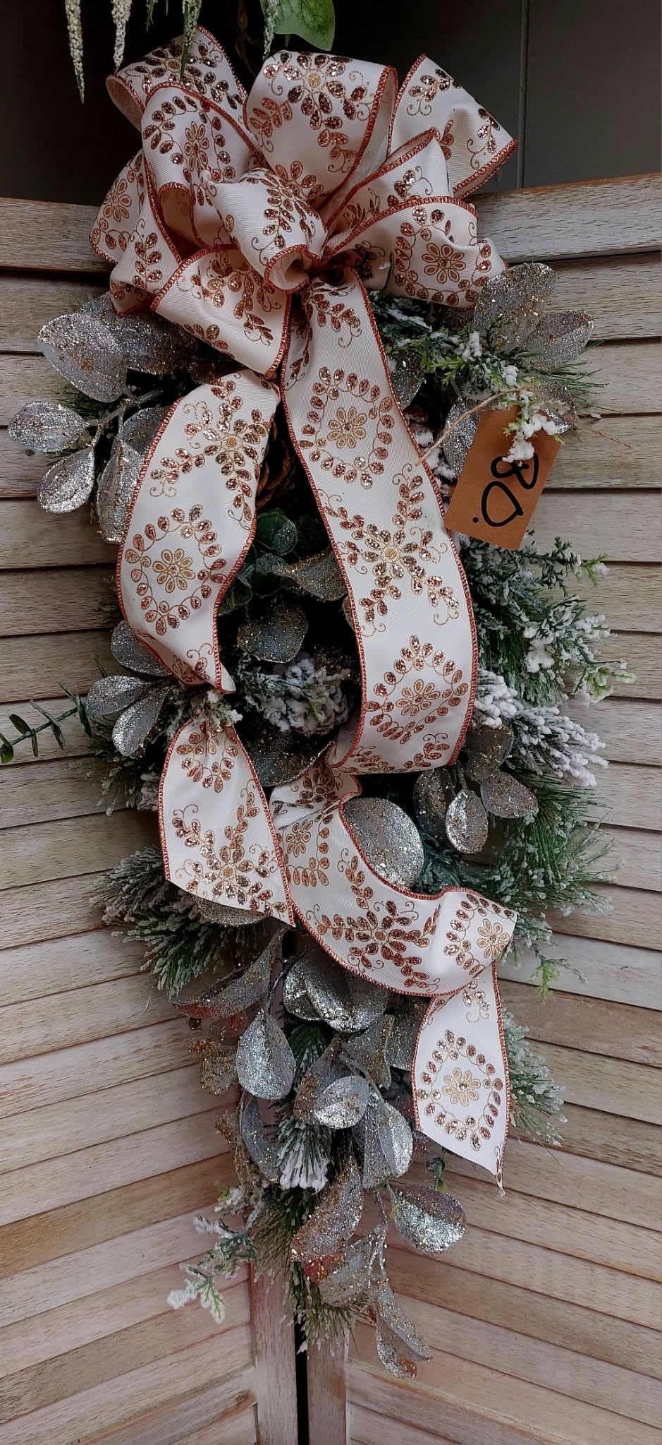 28" Rose Gold Frosted Swag Flower Bouquet