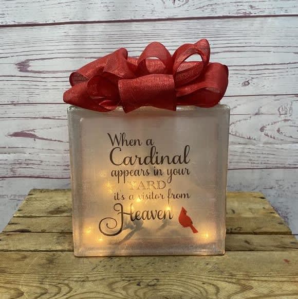 Cardinal Heaven Lighted Glass Block