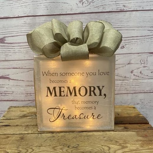 Memory Treasure Sympathy Lighted Glass Block