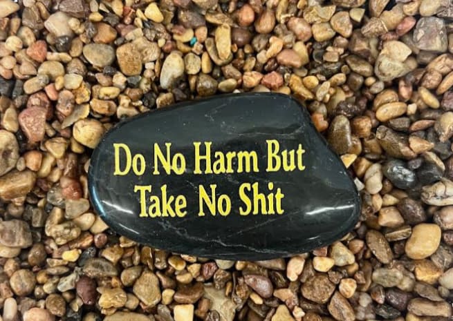 Do No Harm But Take No Shit" Stone Flower Bouquet