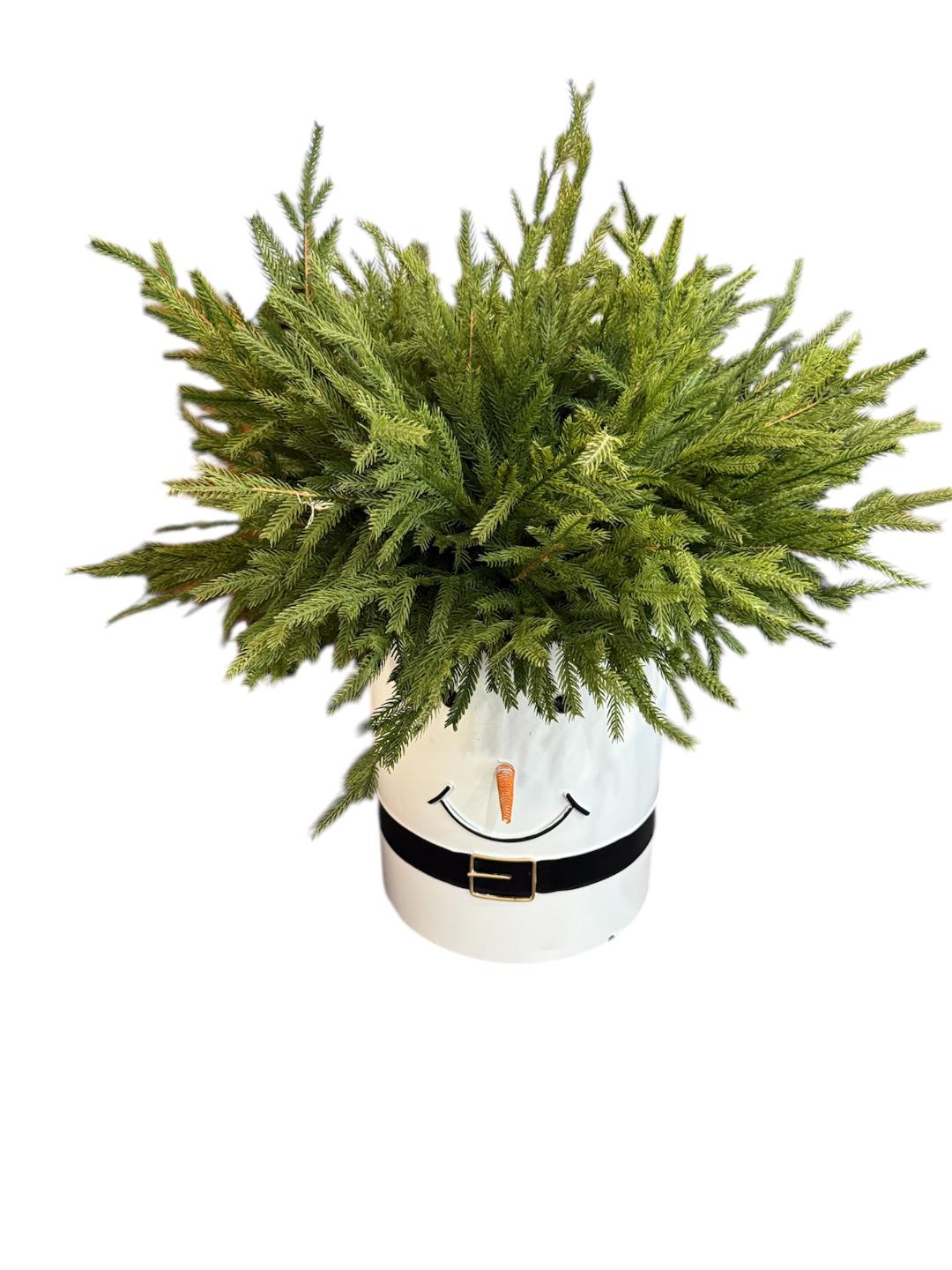 Faux Evergreen Showman Planter Flower Bouquet