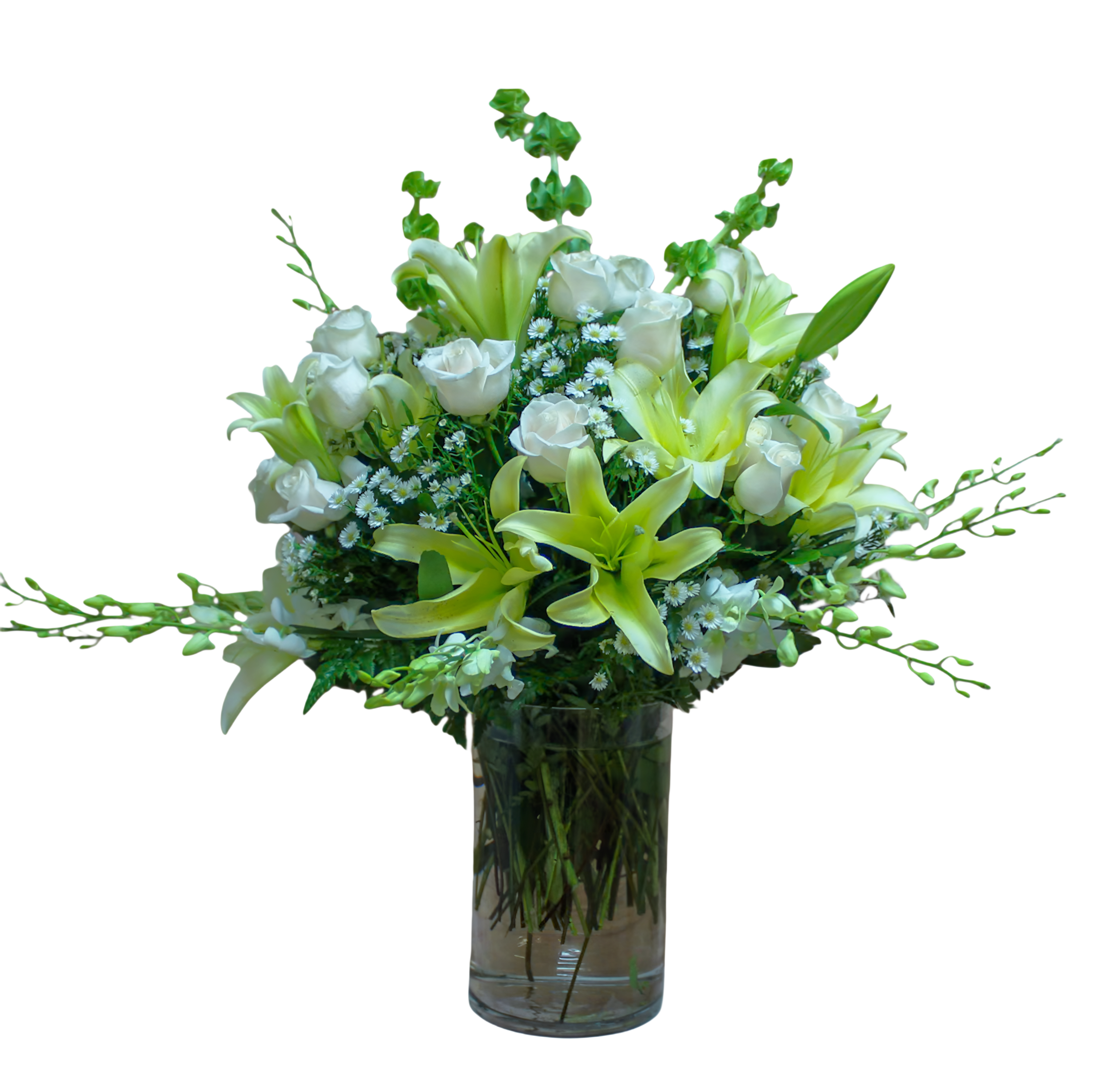 AF-17 Arreglo de rosas, lirios  y orquí­deas Flower Bouquet