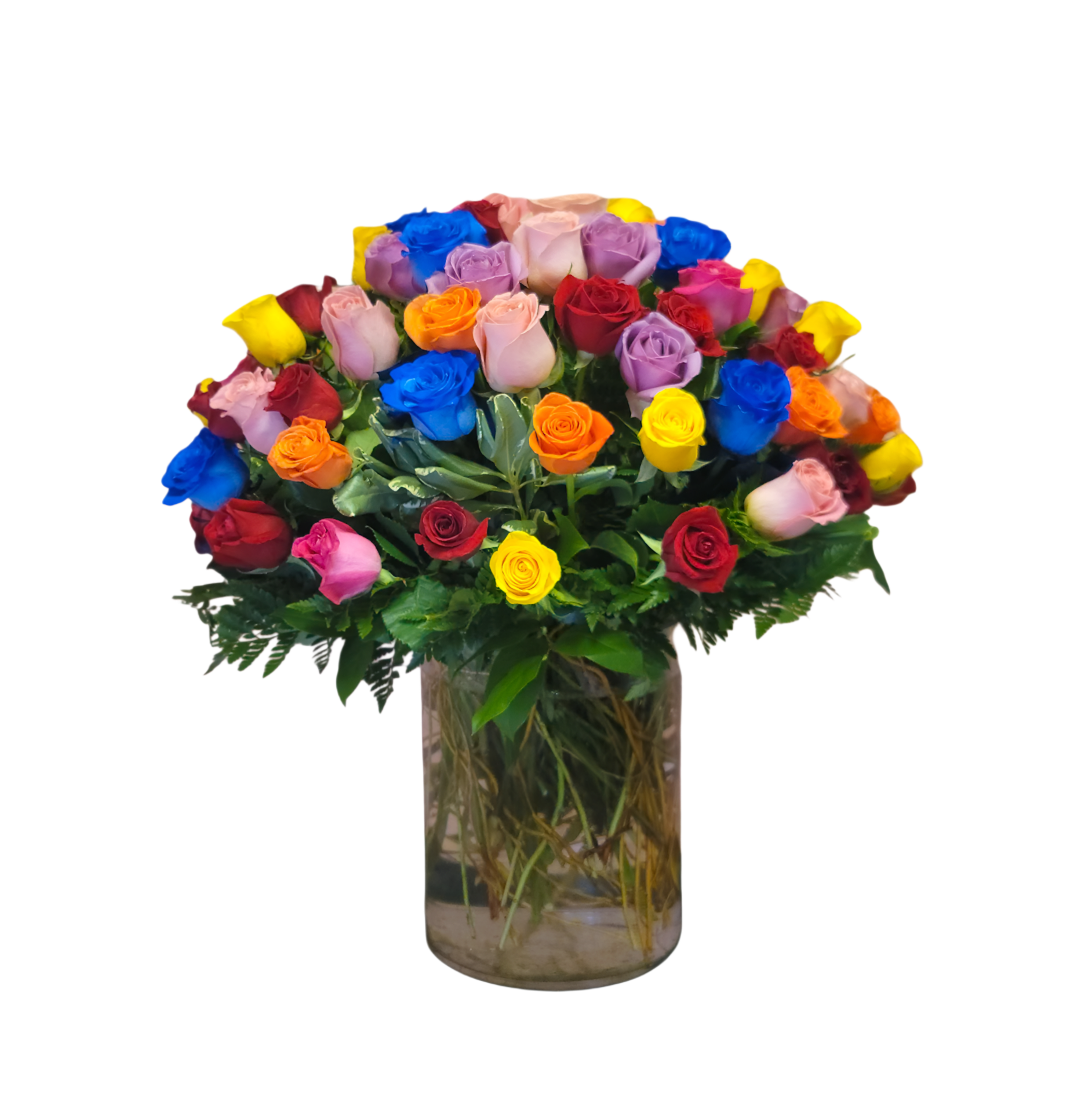 HB-18 Arreglo de seis docenas de rosas de colores Flower Bouquet