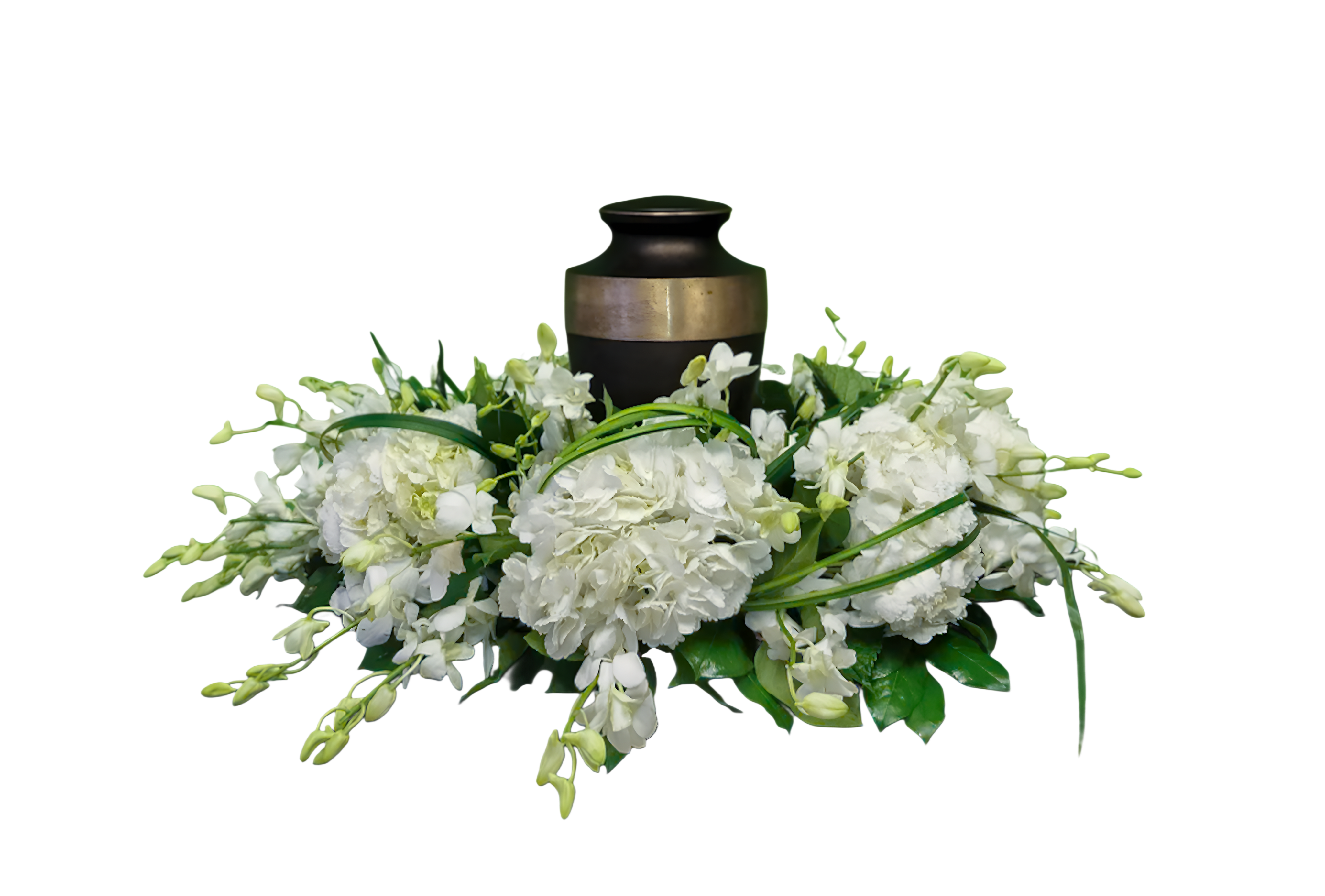 AU-6 Arreglo para urna de hortensias y orquídeas Flower Bouquet