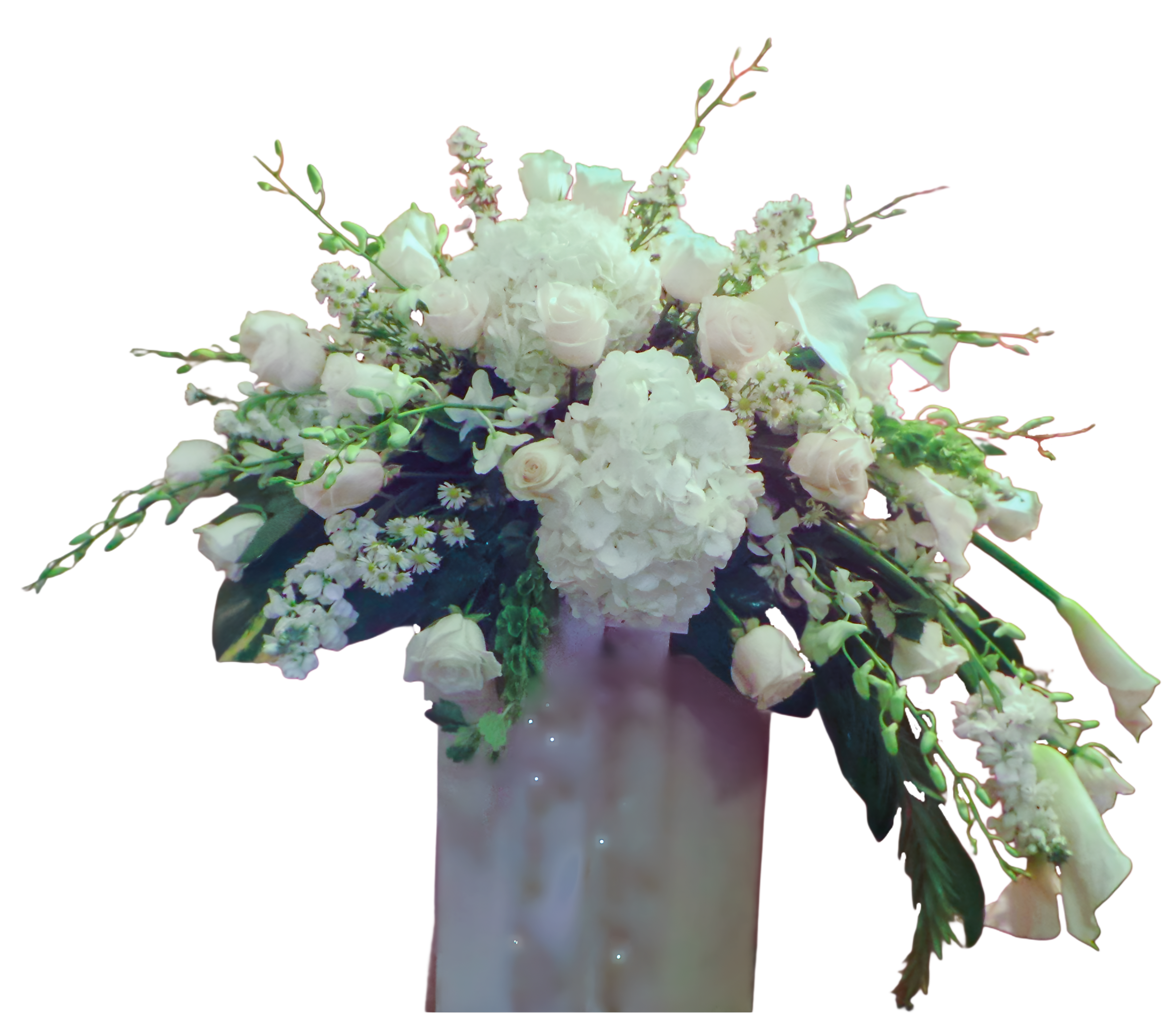 AF-22 Arreglo de rosas, lirios cala, hortensias y orquídeas