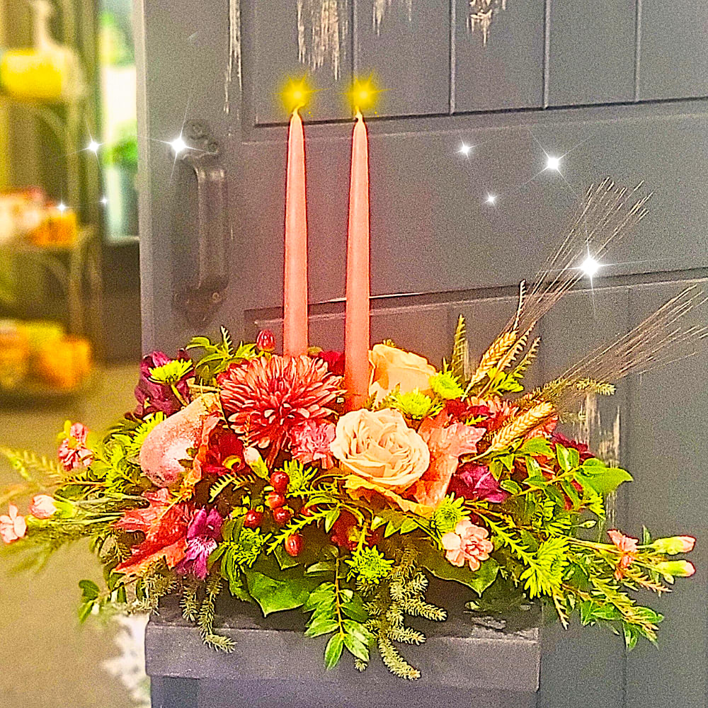 Thanksgiving Centerpiece (Oval with 2 candles)