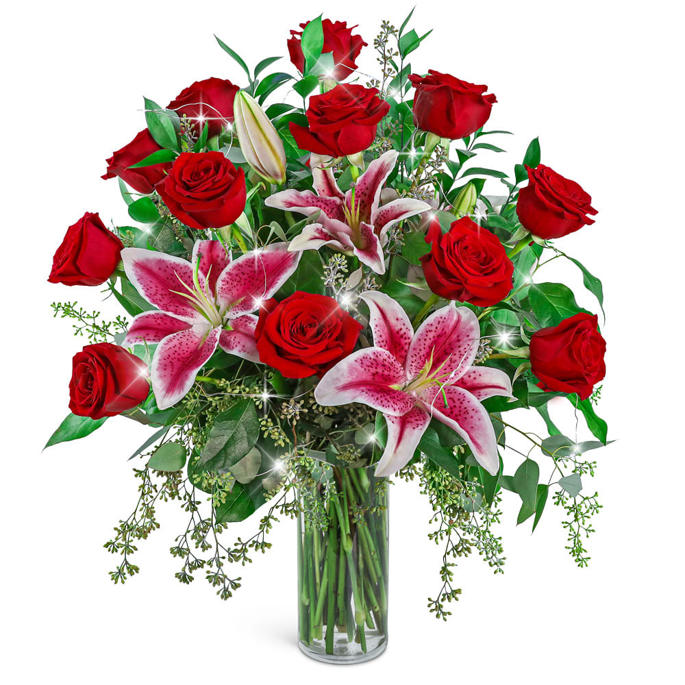 Starlit Love Story with LED Twinkle Lights Flower Bouquet