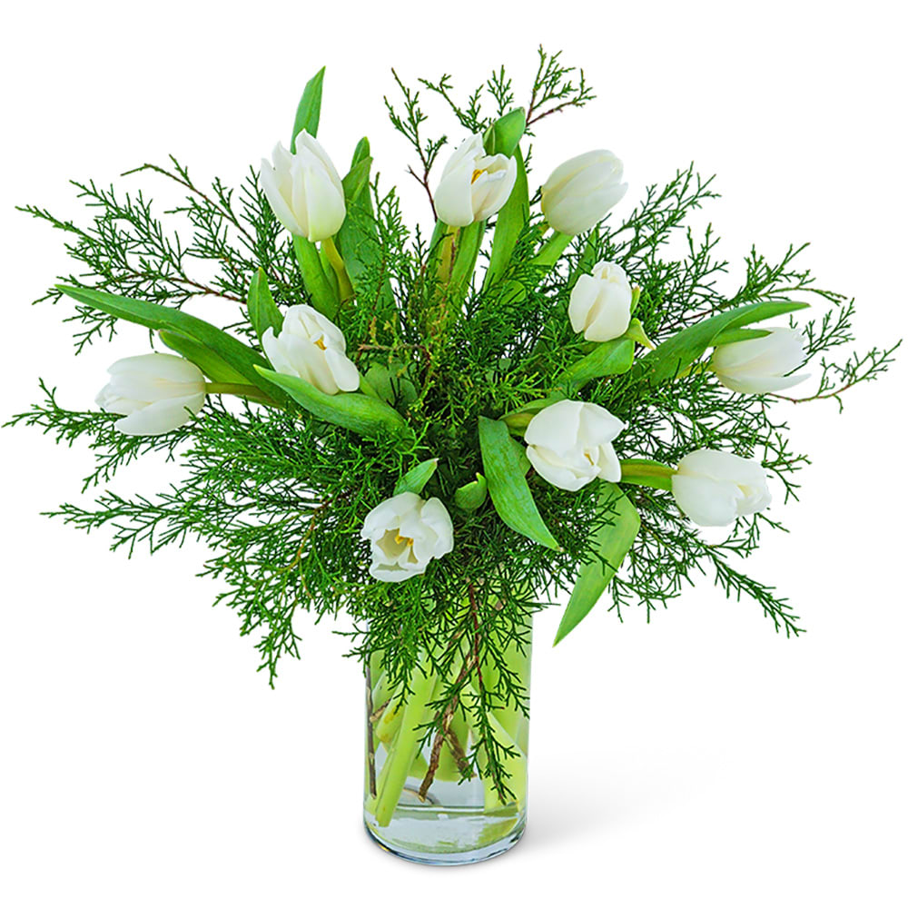 Winter White Tulips Flower Bouquet