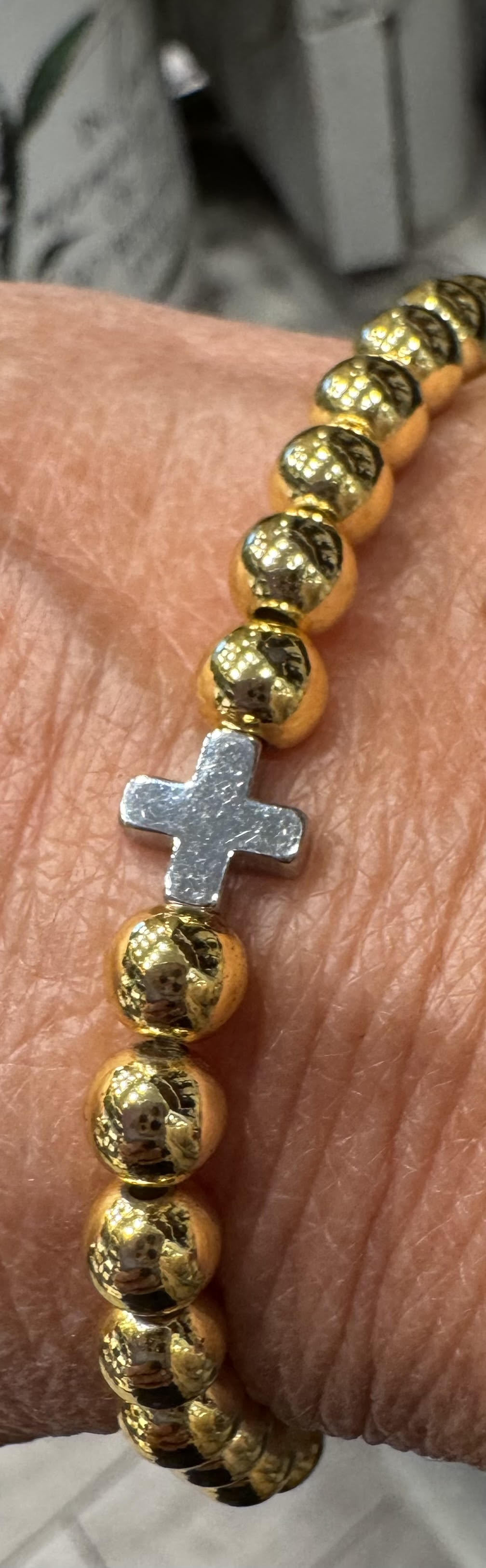 Gold Plated with Cross Bracelet
