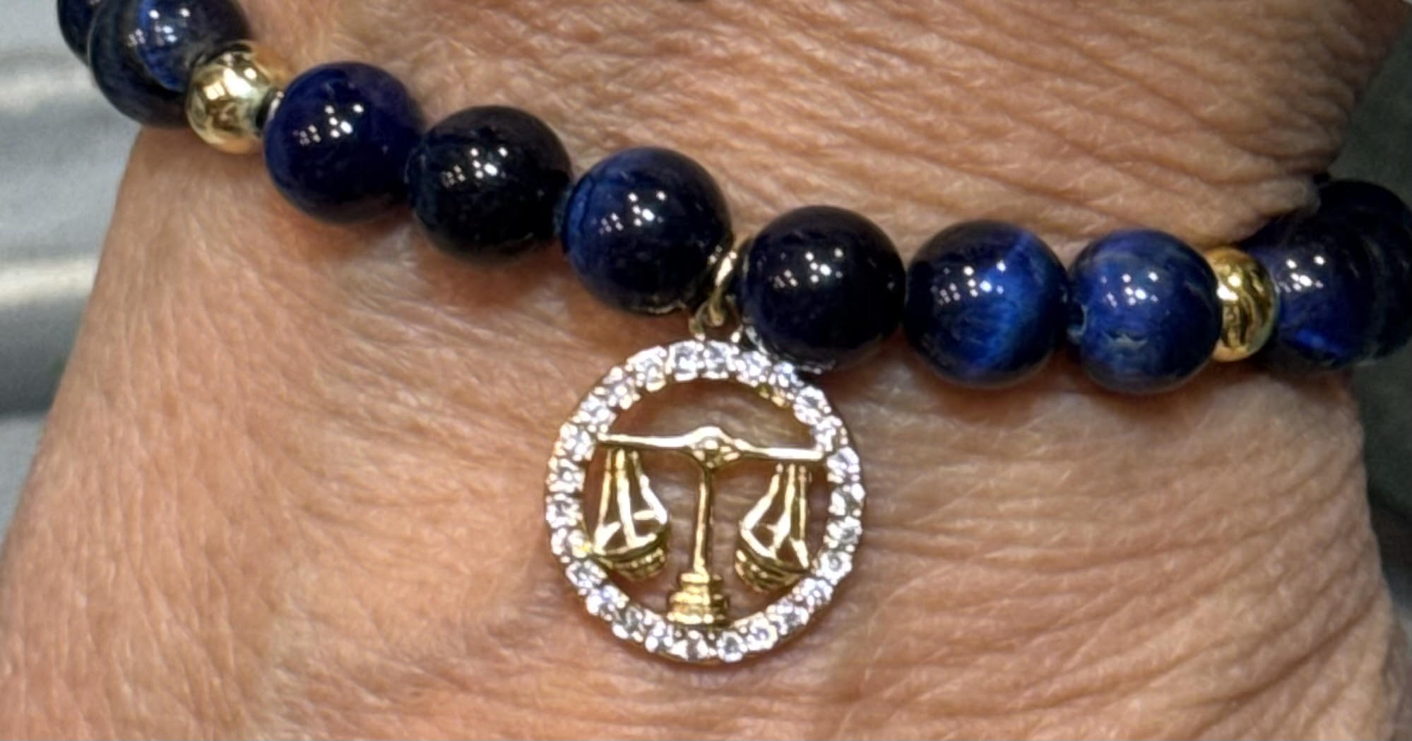Libra Blue Tiger Eye Bracelet
