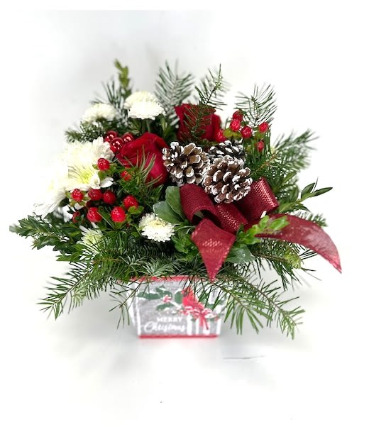 Cardinal Christmas Flower Bouquet
