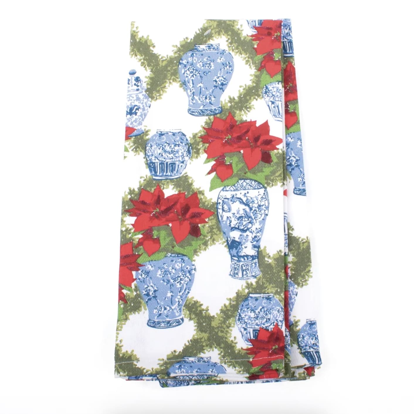 Poinsettias Kitchen Towel Set Flower Bouquet