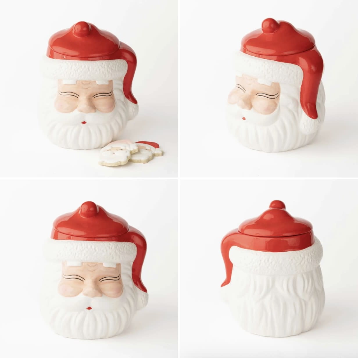 Red Santa Cookie Jar Flower Bouquet