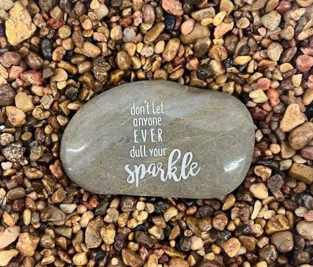 “Don’t Let Anyone Ever Dull Your Sparkle” Karmic Stone Flower Bouquet