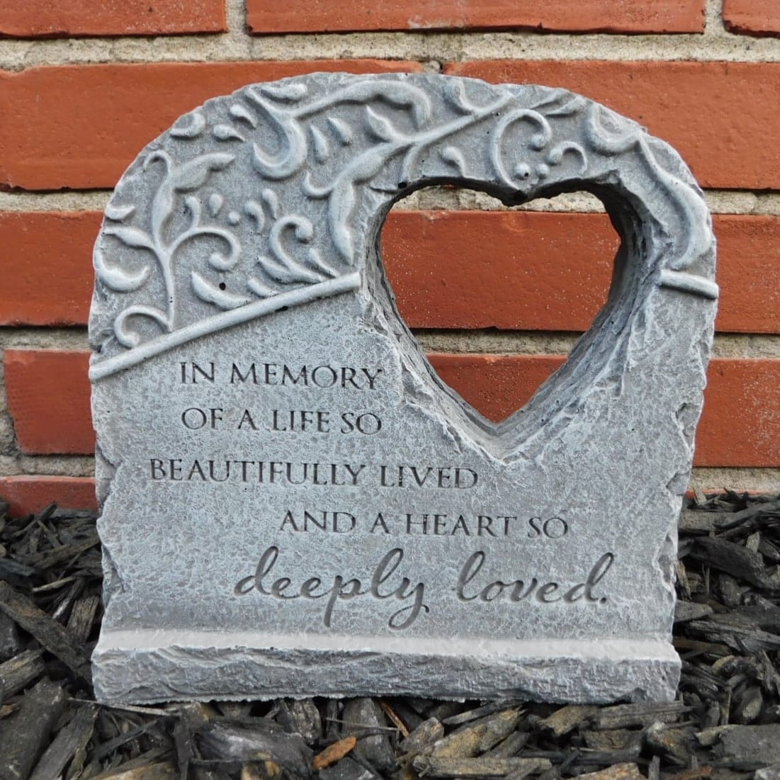 Deeply Loved Heart Cutout Standup Stone