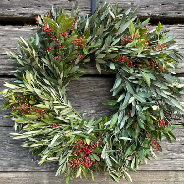 Olive and Brazilian Pepperberry Flower Bouquet