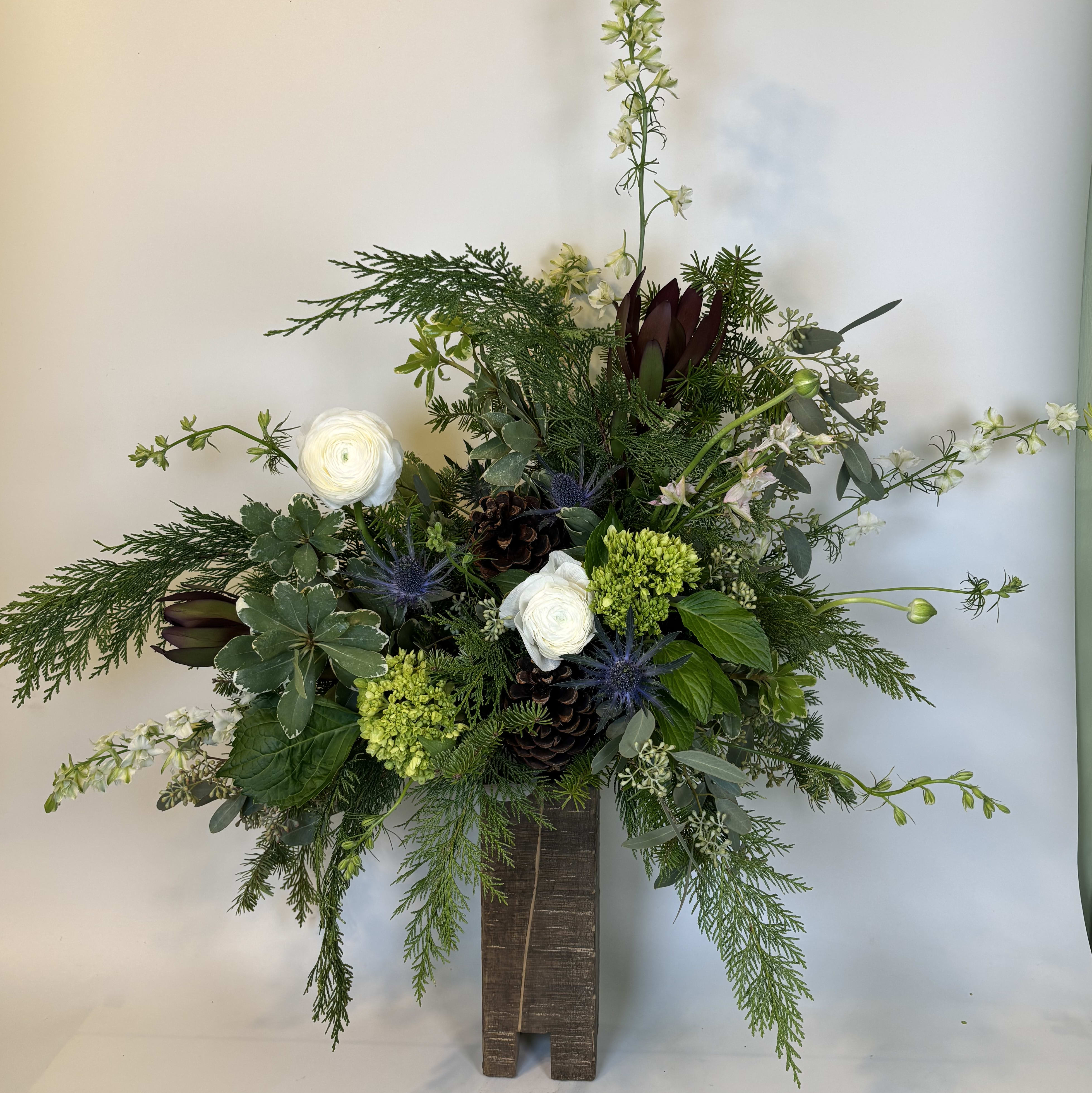 Cabin Christmas Flower Bouquet