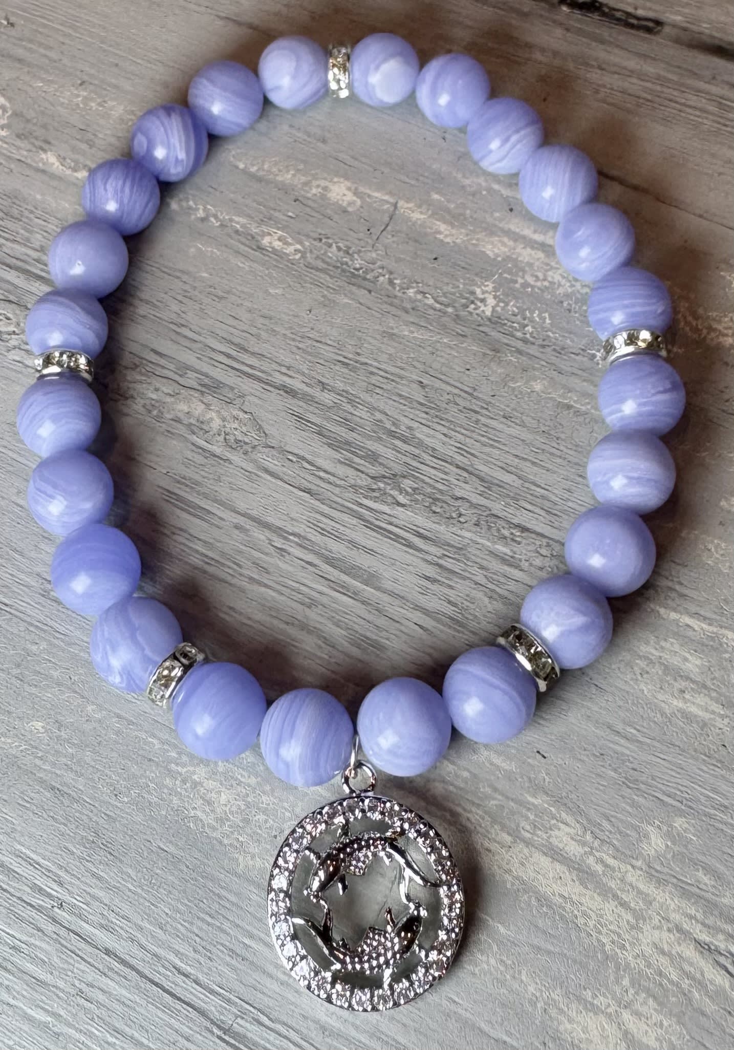 Pisces Blue Lace Agate Bracelet