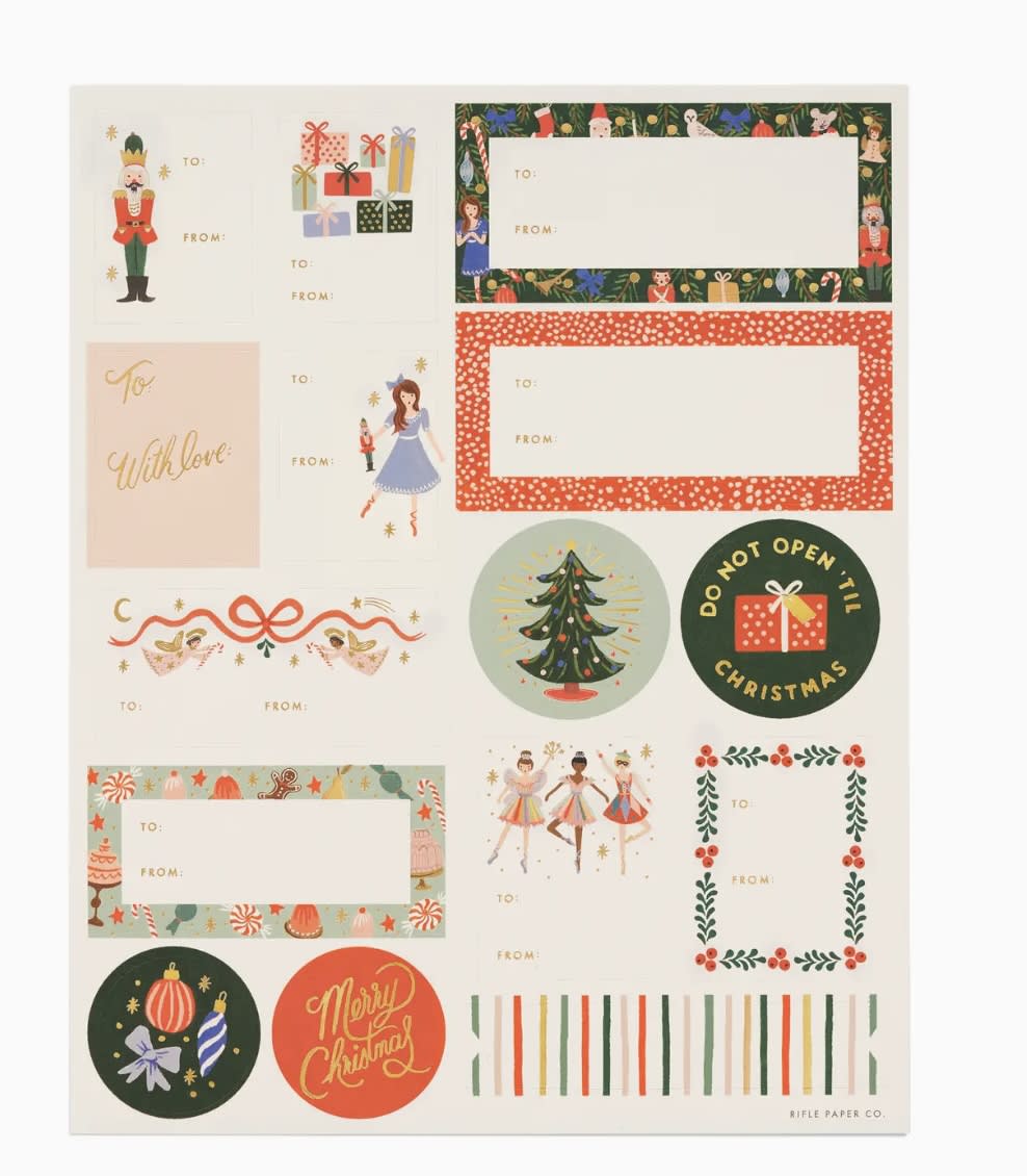 Pack of 3 Nutcracker Stickers & Labels