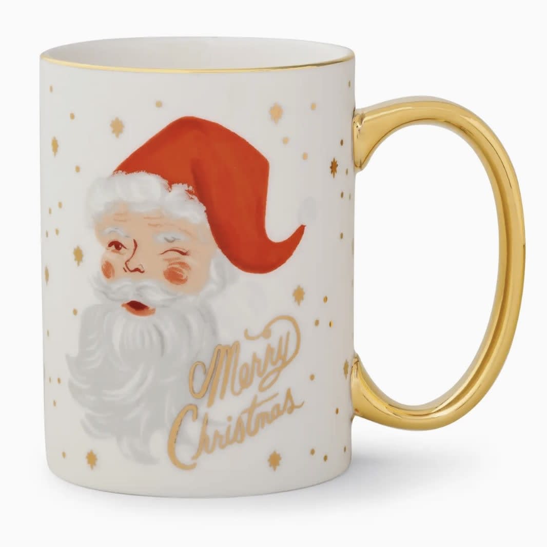 Winking Santa Claus Porcelain Mug