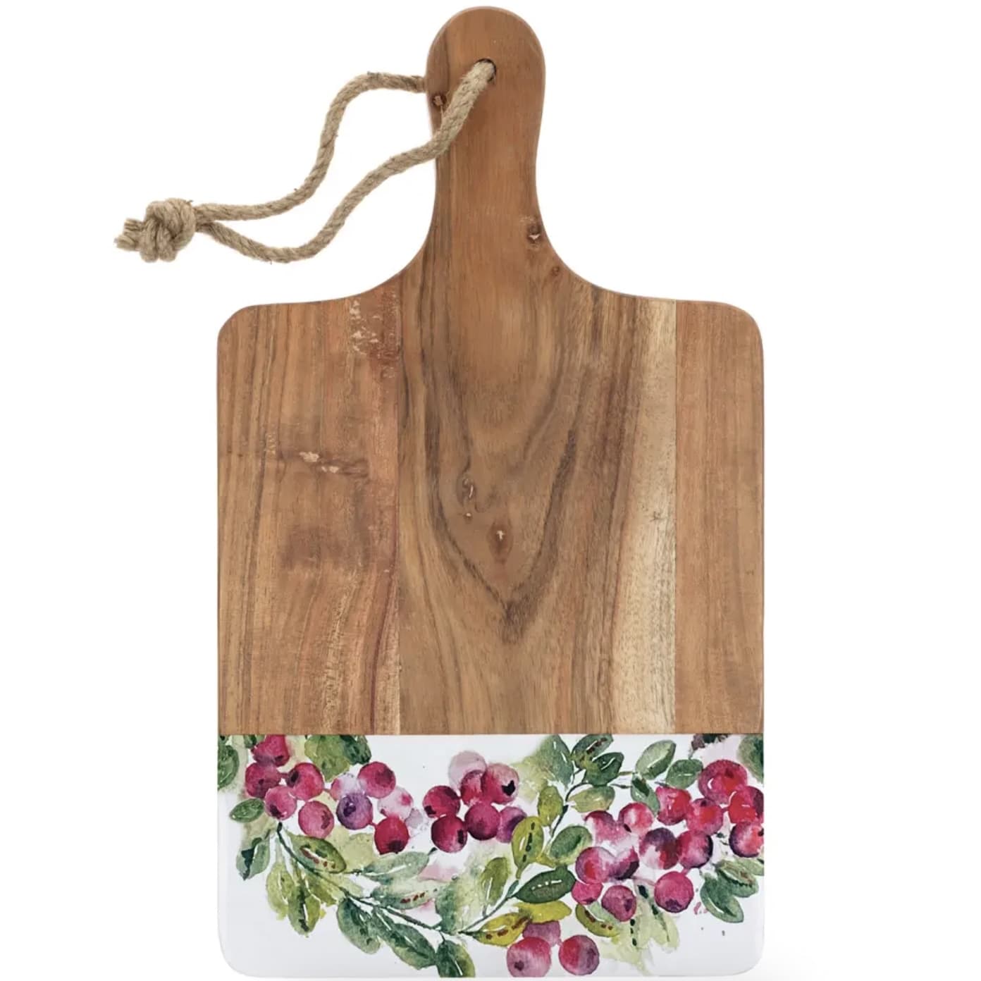 Cranberry Wreath Mango Wood Cutting Board