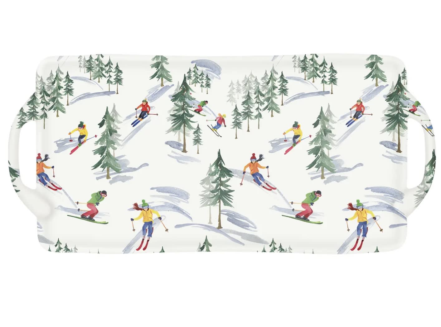 18" Melamine Tray Down the Slope Christmas
