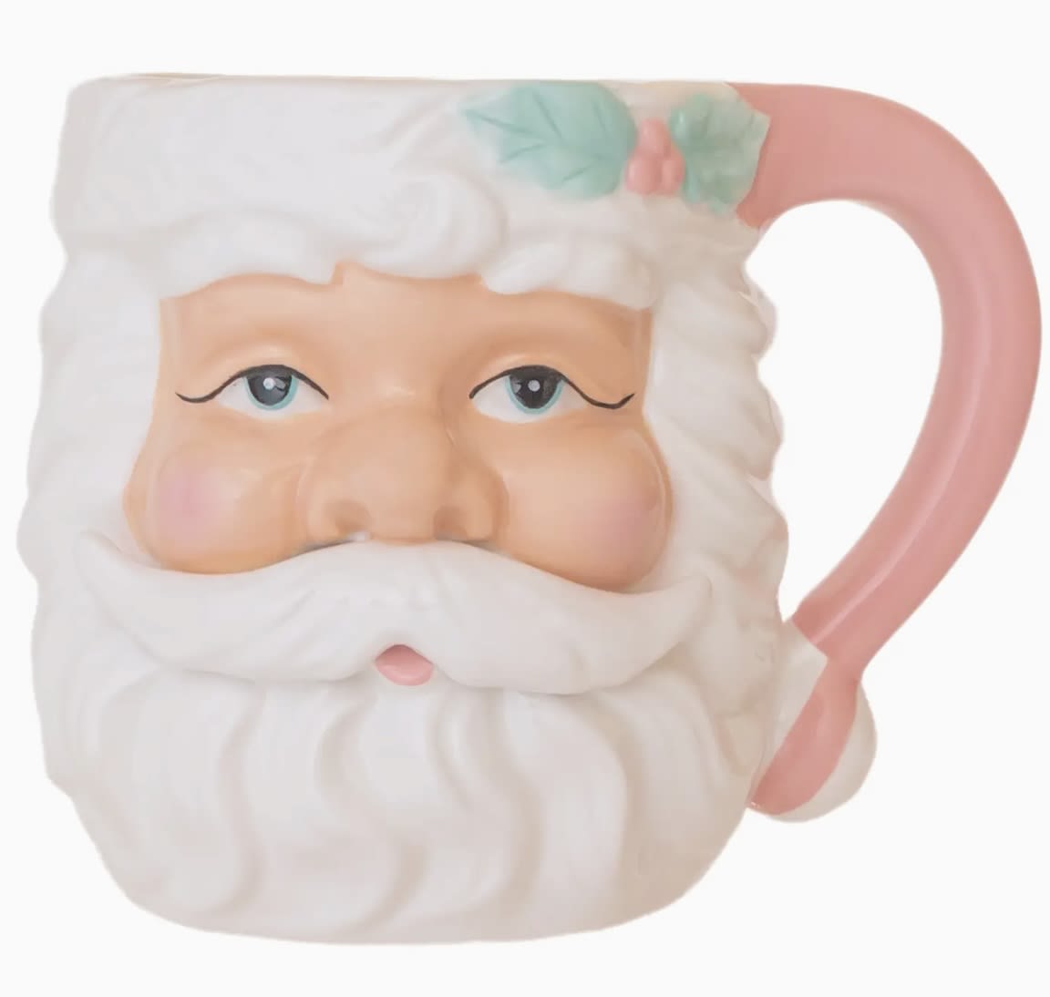 20 oz Pink Santa Ceramic Mug Christmas