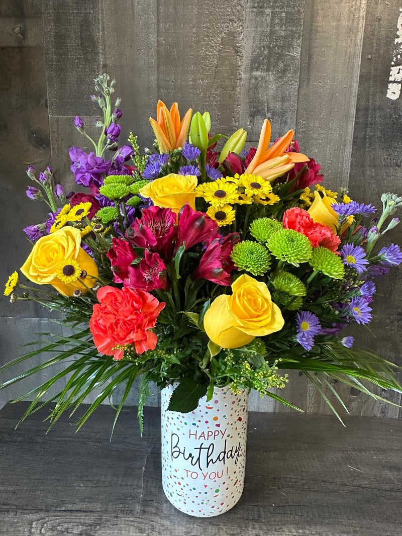 Happy Birthday Surprise! Flower Bouquet