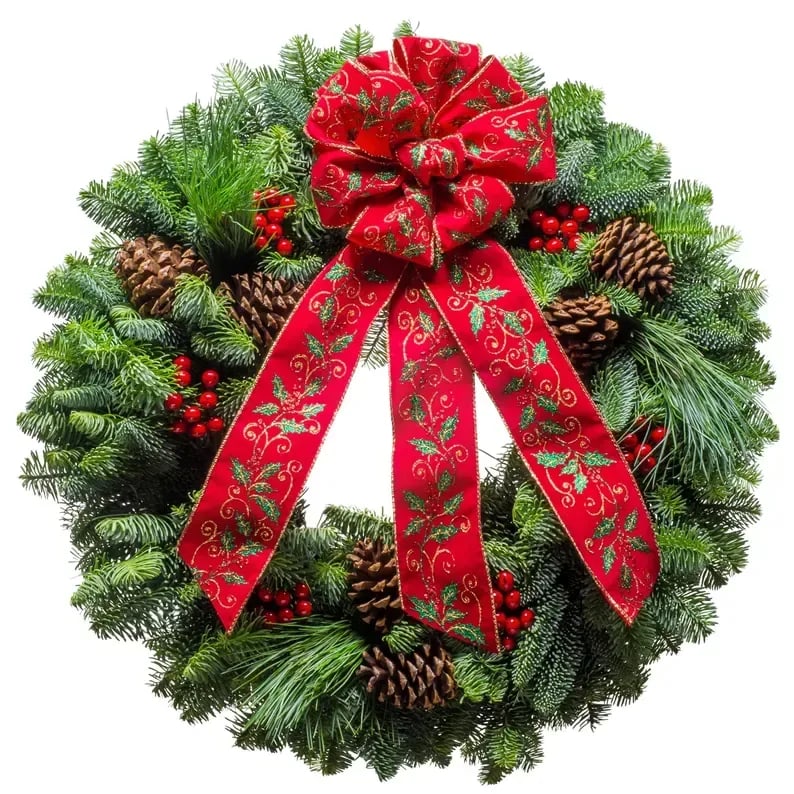 Fresh Christmas Wreath Flower Bouquet
