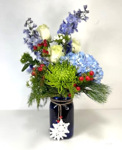 Blue Snowflake Flower Bouquet