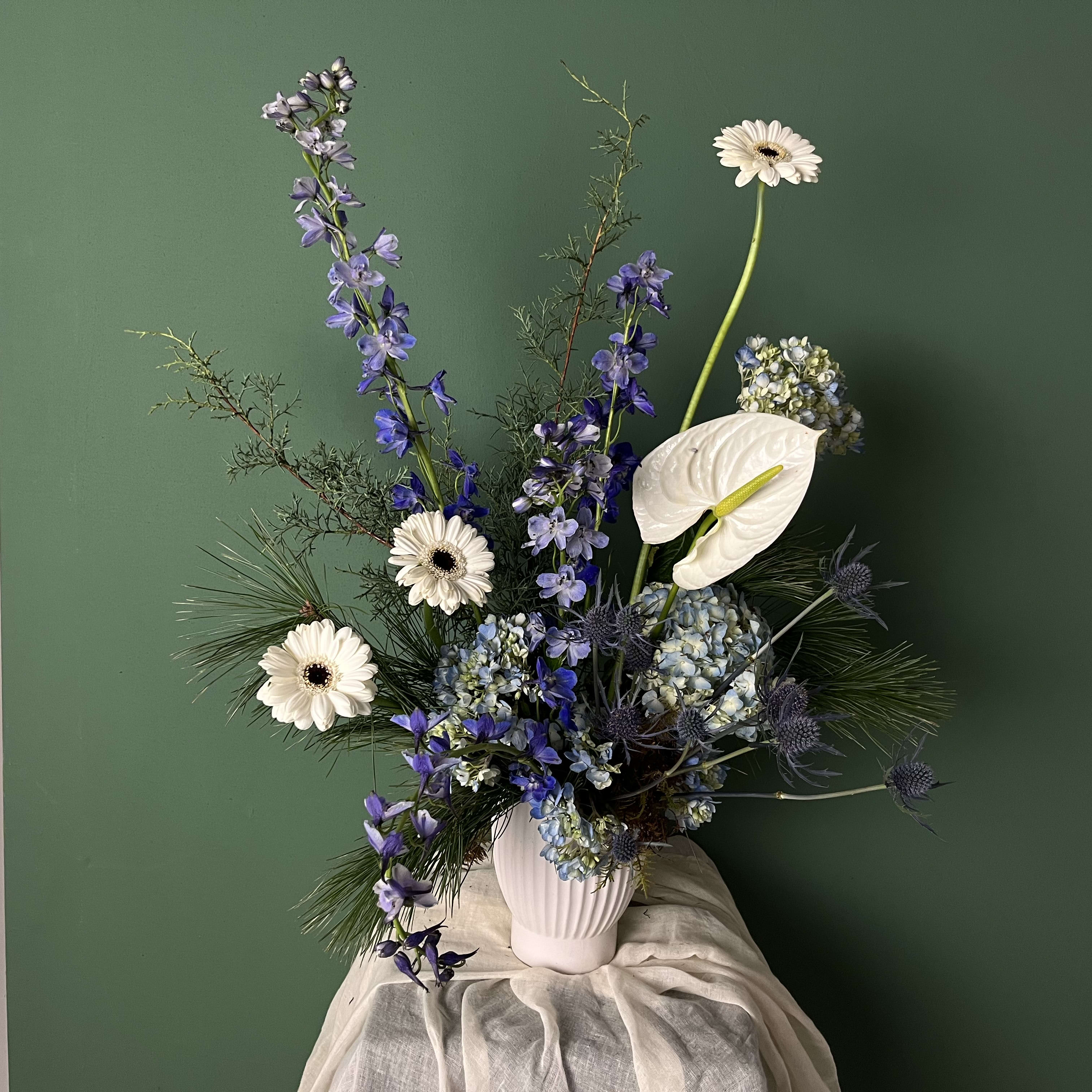 Blue Christmas Flower Bouquet