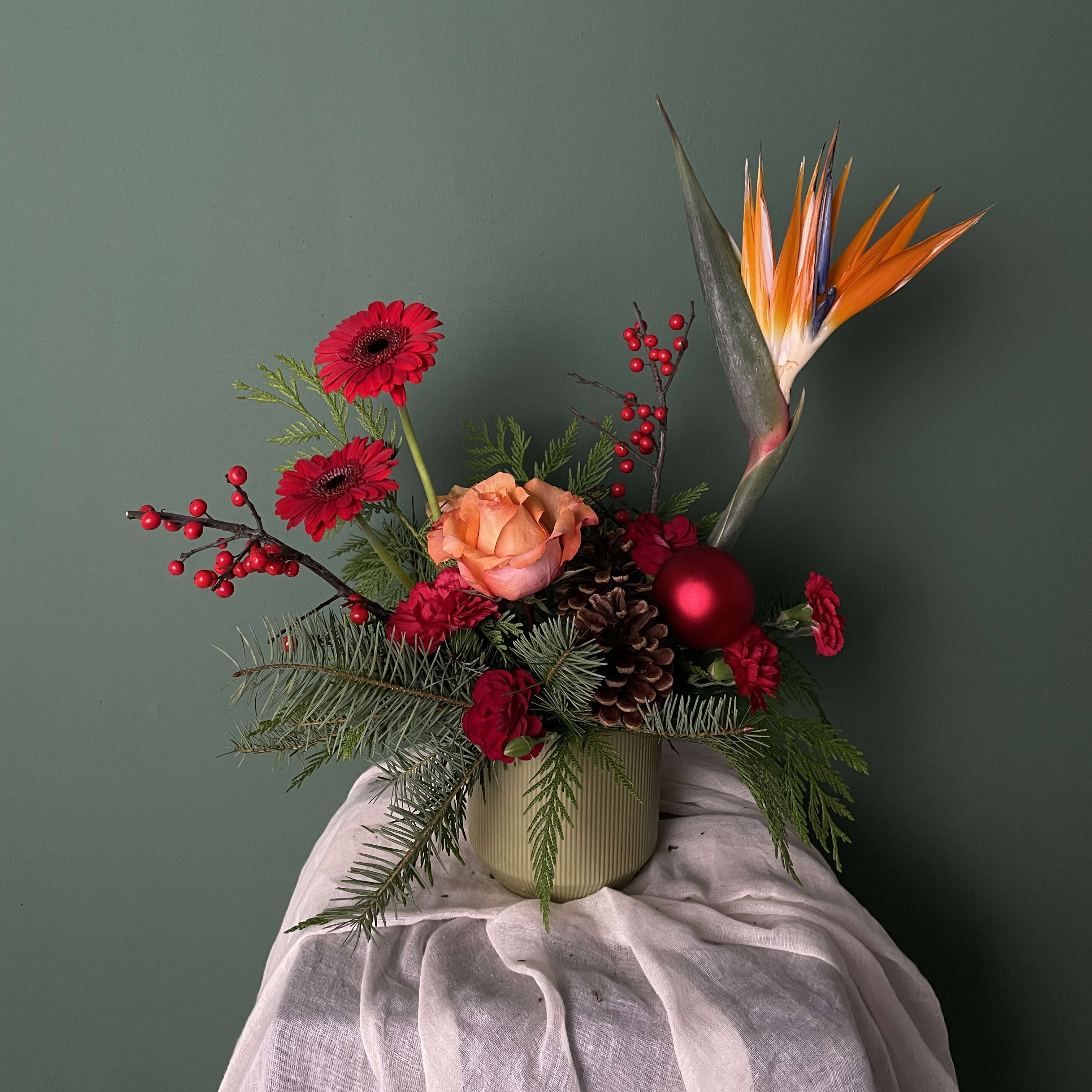 Birds and Berries Flower Bouquet