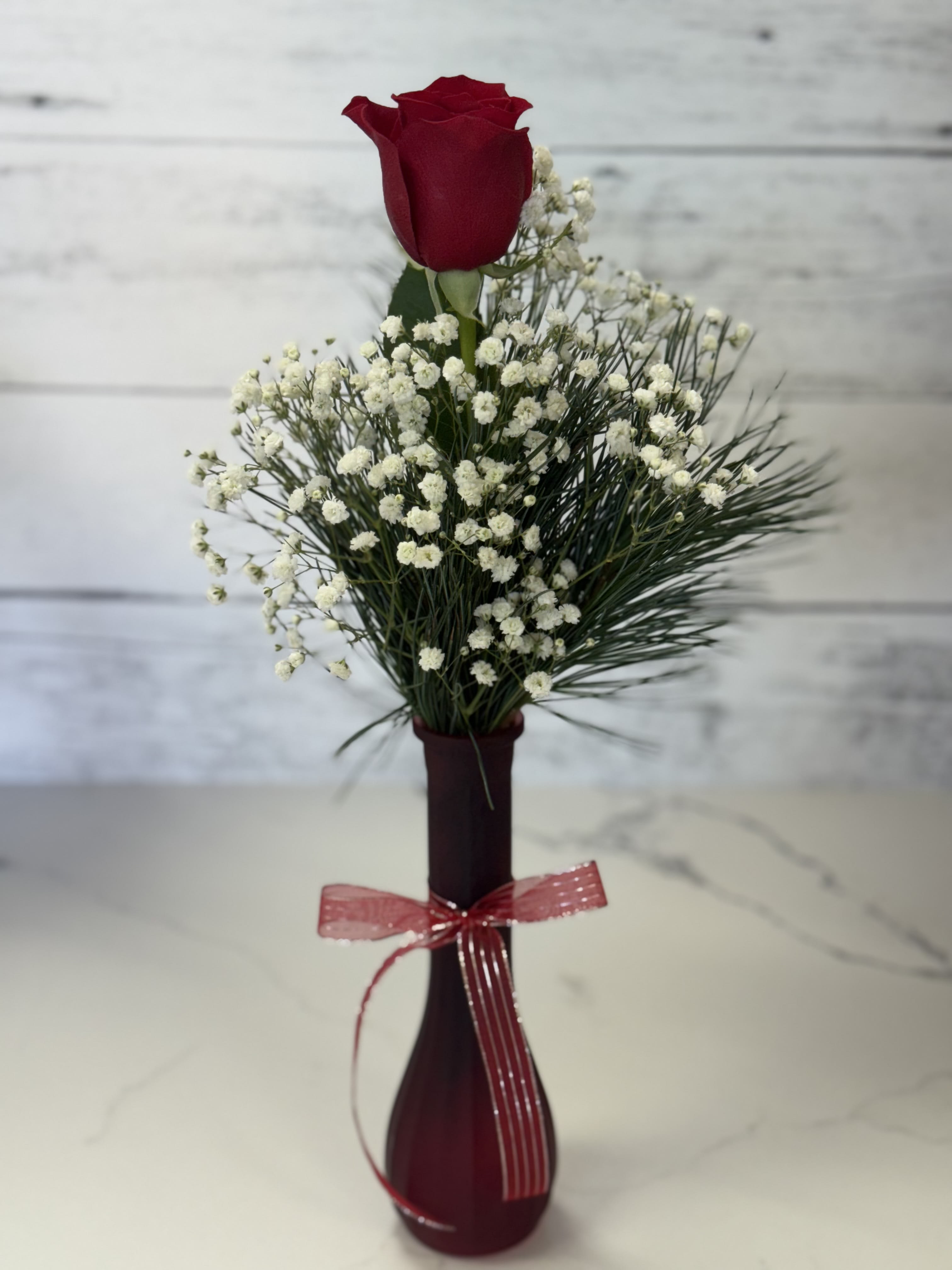 Christmas Single Rose Vase Flower Bouquet