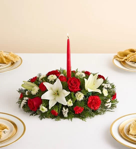 Traditional Christmas Centerpiece Flower Bouquet