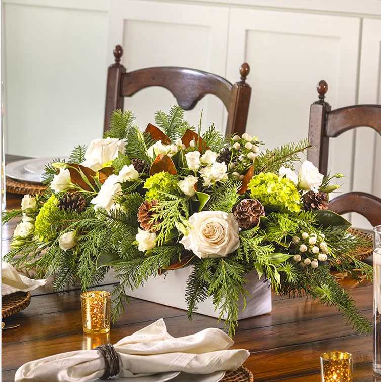 White Winter Traditions Centerpiece