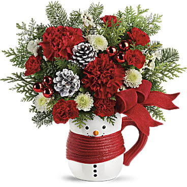 Teleflora's Send A Hug Snowman Bouquet Flower Bouquet