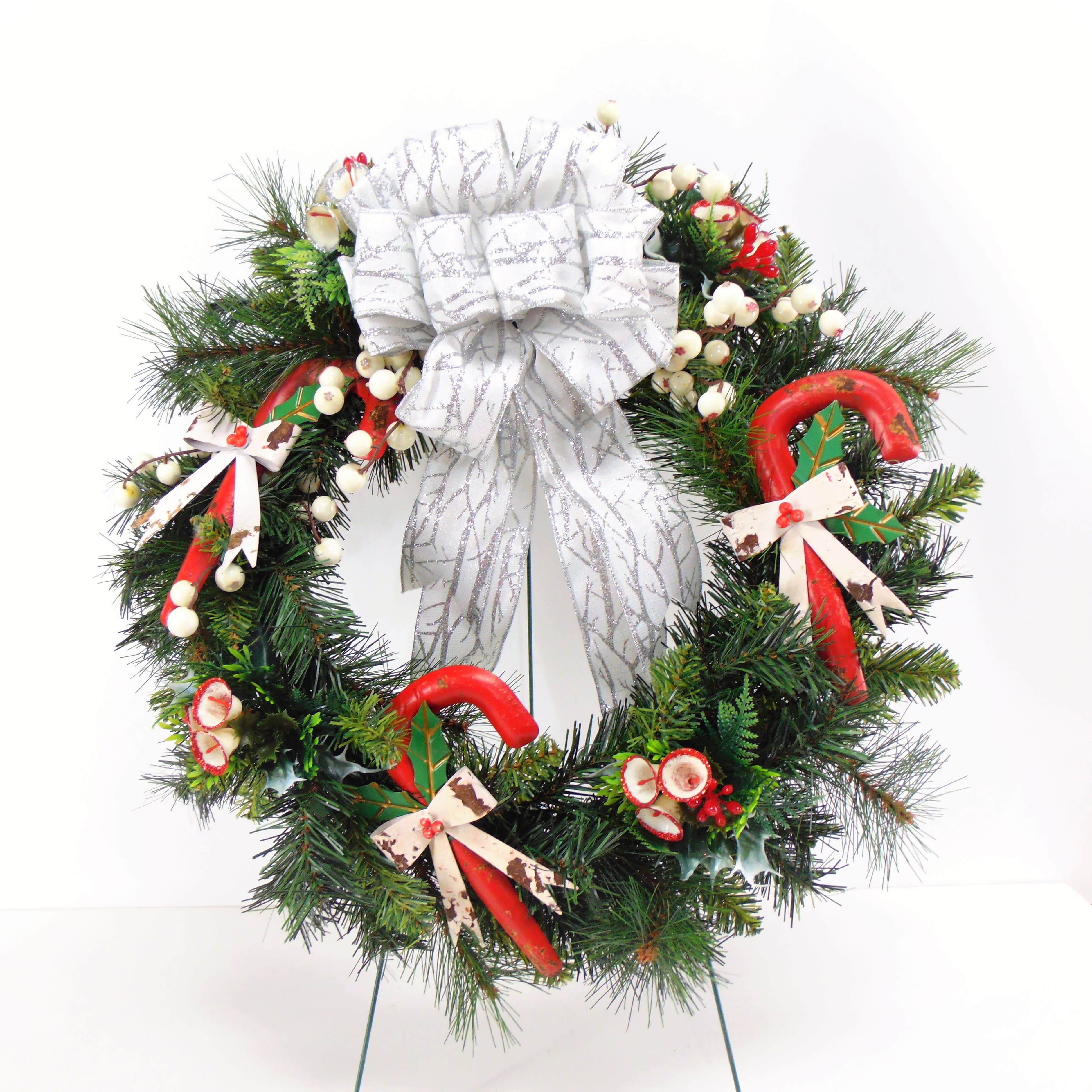 Everlasting Candy Cane Wreath Flower Bouquet
