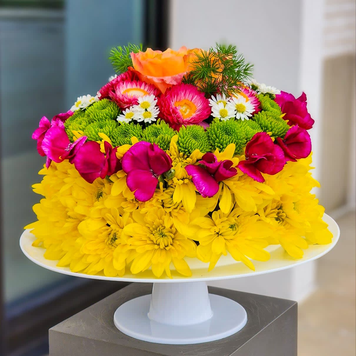 Celebration Bloom Cake Flower Bouquet